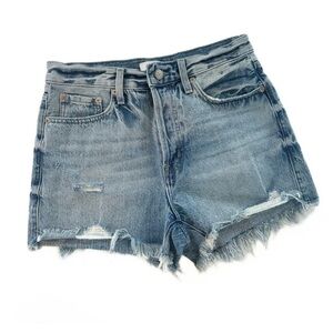 Pistola Revolve Nova Burton Fly Raw Hem Denim Shorts Womens 26